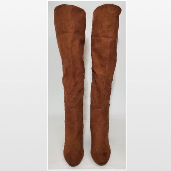 New Tall Brown Wedge Boots Size 11 - Picture 4 of 16